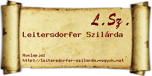 Leitersdorfer Szilárda névjegykártya
